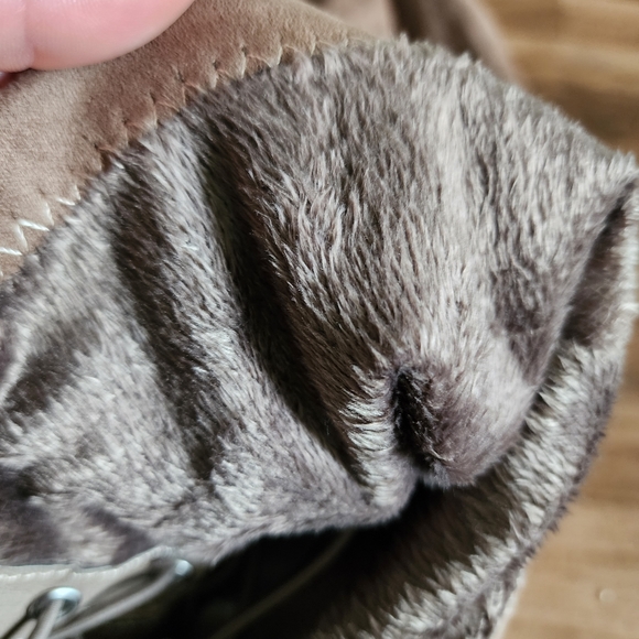 Taupe Thigh High Fabric Boots - Picture 3 of 4